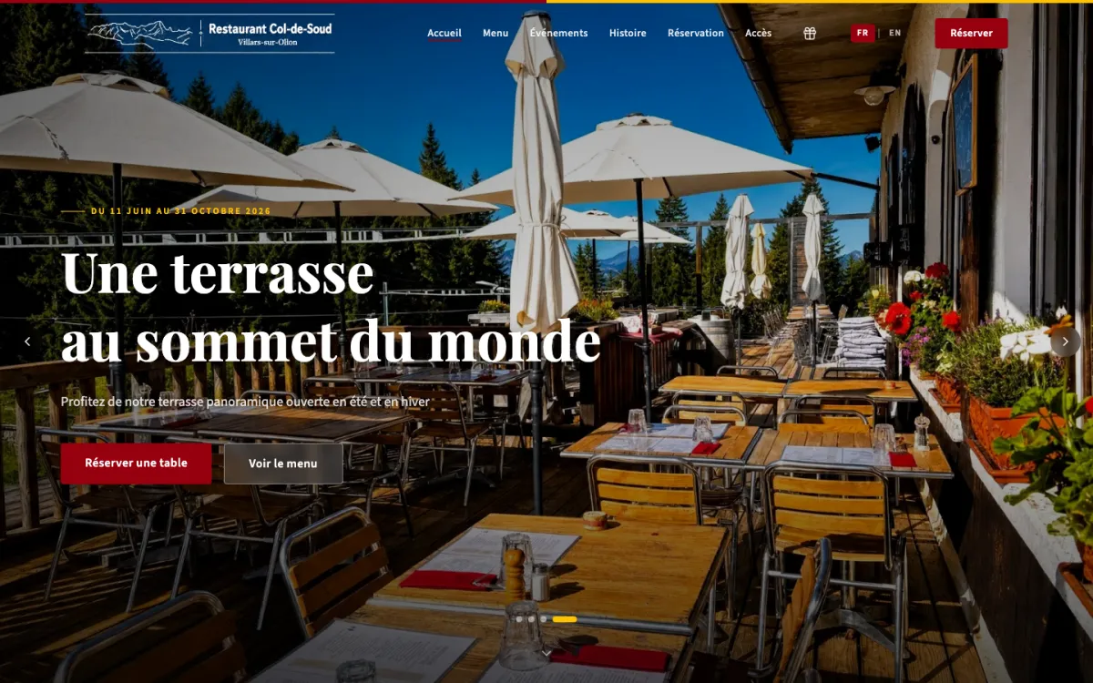 Restaurant Col de Soud — website by SpringBox