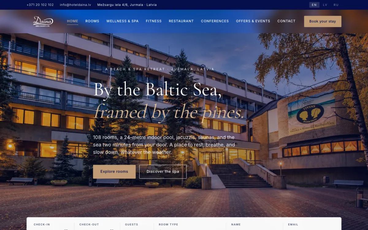 Hotel Daina — website by SpringBox