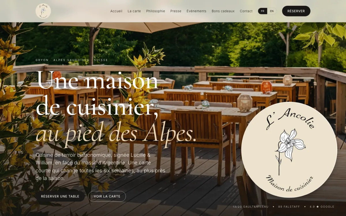 L'Ancolie — Maison de Cuisinier — website by SpringBox